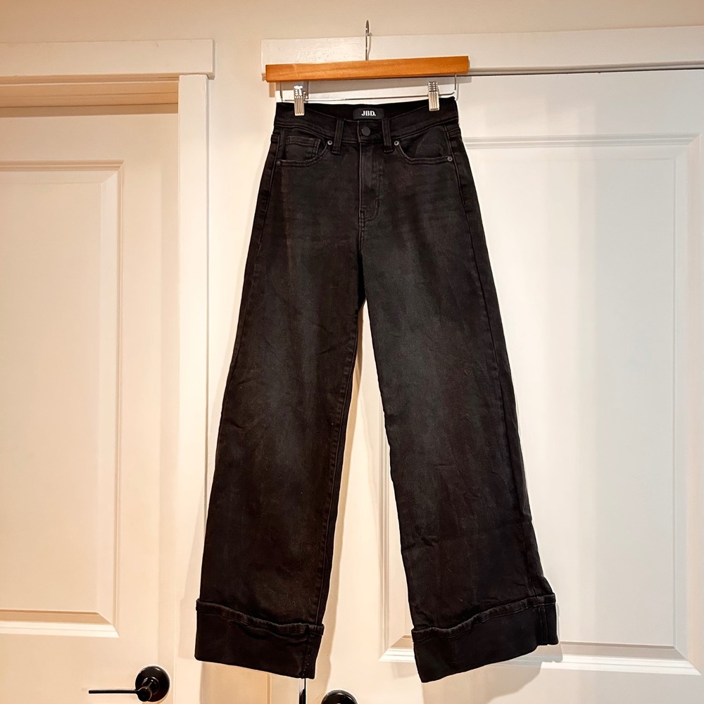 Just Black Denim Women's Black Wide Leg Flare Jeans
